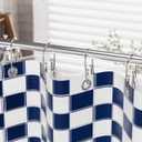 AmazerBath Shower Curtain Hooks, Nickel Shower Curtain Hooks Rust Proof, Non-Slip Simple Double Hook Shower Curtain Hooks for Shower Curtain, Sturdy Shower Curtain Rings, 12Pcs
