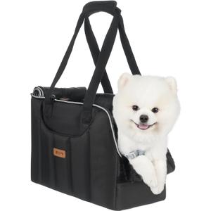 Dog Purse Carrier for Small Dogs Cats Rabbits Up to 13lbs, Lightweight Pet Sling Carriers with Crossbody Strap, Portable Puppy Soft Sided Tote Bag Carrier for Vet,Hiking,Travel Black