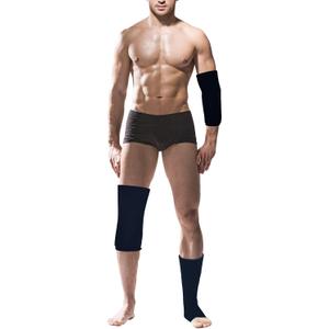 Freeze Ice Sleeve for Elbow & Knee Arm Ice Pack Sleeves Wrap for Injuries Compression, Reusable Gel Cold Packs for Ankle, Calf - Flexible Cold Wrap for Meniscus, ACL, MCL, Pain Relief (Black, L)