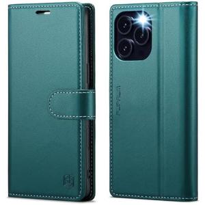 FLIPALM Wallet Case for iPhone 16 Pro Max 6.9", RFID Blocking Credit Card Holder, PU Leather Folio Flip Kickstand Protective Shockproof Cover for Apple 16 pro Max (Green)