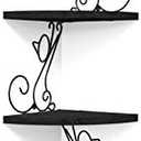 Alsonerbay Corner Shelves - Wall Mounted Floating Wood Shelf, 4 Tier Rustic Storage Shelf, Cat Shaped Shelving for Wall, Solid Wooden Decor for Living Room, Bedroom, Kitchen (Black)