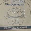 Elite Gourmet EGC-007B# Rapid Egg Cooker, 7 Easy-To-Peel, Hard, Medium, Soft Boiled Eggs, Poacher, Omelet Maker, Auto Shut-Off, Alarm, 16-Recipe Booklet, Black