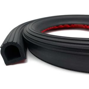 D Shape Rubber Weather Stripping (Black, (0.75INCH ; 0.75INCH) 10FT)