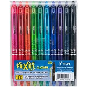 Pilot FriXion Erasable Gel Pens, Fine Point 0.7 mm Erasable Pens, Pack of 7 Assorted Colors