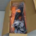 Ivandar Broom and Dustpan Set for Home, Broom and Dustpan Combo for Office, Long Handle Broom with Upright Standing Dust pan,Indoor&Outdoor Sweeping (Gray&Orange)