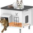 Indestructible Heated Cat House for Outside Winter, Heated Outdoor Cat House Weatherproof with Escape Door, Waterproof & Insulated Outdoor Cat Shelter for Feral Stray Cat Kitty. 17.7"x15"x17.5"