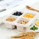 4 Pcs Snack Box Containers Set, Reusable 4 Compartment Lunchable Container with 4 Sauce Pots, Stackable BPA-Free Bento Box for Meal Prep Picnic Office Travel (4 Colors)