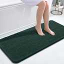 OLANLY Bathroom Rugs 47x20, Extra Soft Absorbent Chenille Bath Rugs, Rubber Backing Quick Dry, Machine Washable Bath Mats for Bathroom Floor, Tub and Shower, Home Decor Accessories, Blackish Green