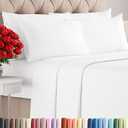 Full 6 Piece Sheet Set - Comfy Breathable & Cooling - Ultra Soft Hotel Luxury Bedding Set with 8-16 Inch Deep Pockets - 1 Flat & 1 Fitted Sheet & 4 Pillowcases - Cozy, Wrinkle Free & Easy Care - White