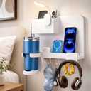 Floating Shelves for Bedside Shelf, Stick On Bedside Wall Shelf for Bedroom, Dorm Room, No Holes All-in-One General-Purpose Wall Shelf for Compact Storage & Flexible Accessories Organization, 11.8*3.9*9.45 inches