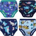 MooMoo Baby Cotton Potty Training Underwear 4 Packs Absorbent Training Pants for Boys and Girls, 2T