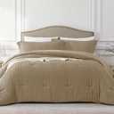 Brown Twin/Twin XL Comforter Set - 2 Pieces Seersucker Lightweight Bedding Comforter Sets (1 Soft Fluffy Comforter & 1 Pillowcase) - All Seasons Cozy Modern Bed Sets for Women Men (Twin (68''*90''))