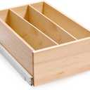 Pull Out Cabinet Organizer with Divider, 14''W21''D7''H Soft Close Wood Drawer for Kitchen Pantry, Finished, Heavy-Duty, Bottom Assembly (Wood Drawer Part Width is 13'')