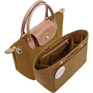 Purse Organizer Insert For Handbags, Felt Tote Bag Organizer Insert, Handbag Organizer, Compatible with Neverful Speedy and More, 6 Size (X-Large, Lighting Coffee)