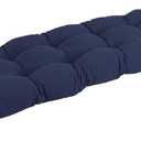 Blazing Needles Twill Tufted Bench Cushion, 55" x 19", Navy