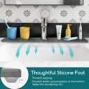 Stone Faucet Mat for Kitchen Sink,Diatomite Kitchen Sink Splash Guard with Raised Feet,Water Absorbent,Durable Protector for Bathroom CounterDark gray