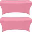 Eurmax USA Rectangular Fitted Spandex Table Covers 4ft Tablecloth Wedding Event Patio Table Decorations Stretch Table Cover for 4ft Folding Table (Hot Pink,2 Pack)