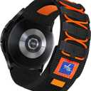 Nylon Loop Elastic Bands Compatible with Samsung Galaxy Watch 3 45mm Band/Galaxy Watch 46mm/Gear S3 Frontier, 22mm Sport Smart Watch Bands Adjustable Quick Release Straps for Women Men. (Black)