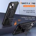 for iPhone 15 Magnetic Case with Stand & Screen Protector [Compatible with MagSafe] Non Slip Full Body Double Layer Heavy Duty Military Grade Shockproof Protection Cover, Black