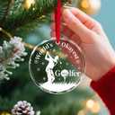 Worlds Okayest Golfer Glass Christmas Ornament, Funny Golf Gift for Men and Dad, Holiday Tree Hanging Decoration, Golf Lover Gifts 2025
