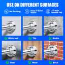 Ausemku Shower Curtain Rod - 32-68 Inch Rustproof Tension Rod, Non-Slip Spring Design, No Drilling Adjustable Curtain Rod for Bathroom, Kitchen, and Closet Silver