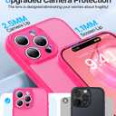 Shockproof for iPhone 15 Pro Max Case, [Camera Protection] [Military-Grade Drop Protection] Protective Anti-Yellow Slim Translucent Skin-Friendly for iPhone 15 Pro Max Phone Case, Hot Pink