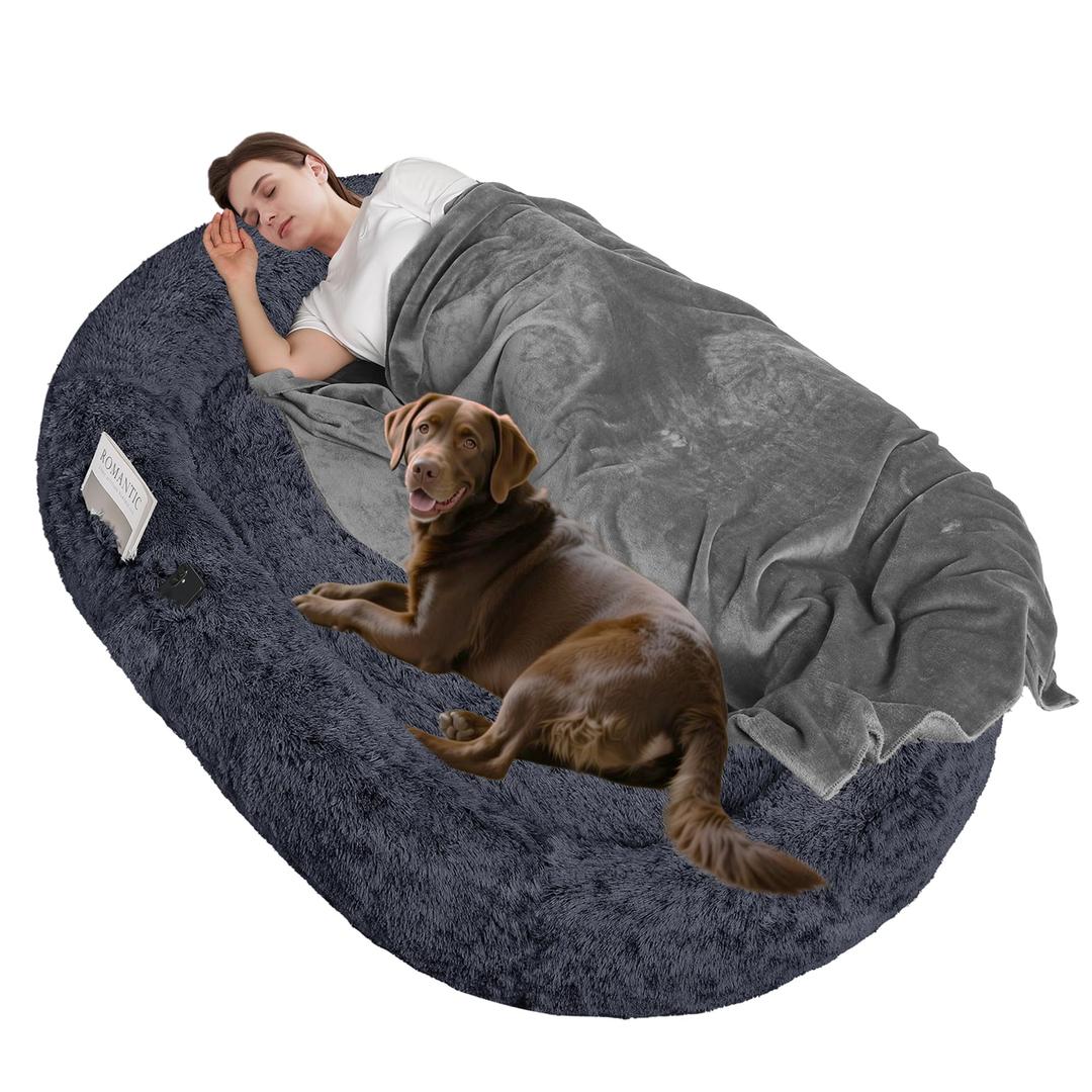DANFOOZIO Human Dog Bed for Adult, Orthopedic Gel Memory Foam, 71"x47"x9"