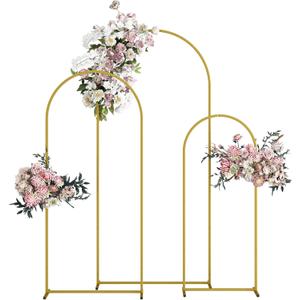 Wedding Arch, Metal Arch Backdrop Stand, Balloon Arch Stand Wedding Frame for Ceremony Decoration (Gold, 6FT, 5FT, 4FT Arch Backdrop)
