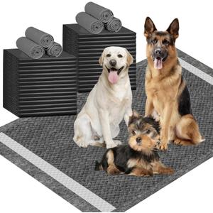 IMMCUTE XXL Puppy Pads 36"X44", 30 Ct, Jumbo-Size Dog Training Pads for Large Breed or Multiple Dogs, Pee Pads Extra Large with Adhesive Strip, Odor Control Dog Potty Pads (Black)