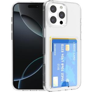 for iPhone 16 Pro Max Clear Card Case - Hybrid Slim Fit Transparent Wallet Cover with Card Holder Slot, TPU + PC, Anti-Yellowing, 6.9" 2024