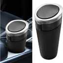 Car Trash Can Bin with Lid, Leakproof Automotive Side Door Garbage Can, Mini Vehicle Cup Holder Trash Bin, Portable Auto Organizers & Storage Accessories for Car, Home, Office (1PC/Silver)