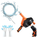 Drain Auger, Clog Remover with Drill Adapter, 25 Feet Flexible Plumbing Snake Use Manually or Powered for Kitchen,Bathrom and Shower Sink, Comes with Gloves (orange)