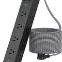 One Beat Extension Cord 15 ft,Surge Protector Power Strip with 8 Widely AC Outlets 3 USB(2 USBC),Flat Plug Power Strip,Desktop Charging Station with Overload Protection for Home,Office,Dorm,ETL Listed : Electronics
