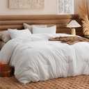 Bedsure California King Comforter Set, White Soft Prewashed Bedding for All Seasons, 3 Pieces GentleSoft™ Bed Set, 1 Lightweight Comforter (104"x96") and 2 Pillowcases (20"x36")