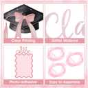 Frienda 3 Pcs Pink Graduation Photo Banner Party Decoration K-12 Glitter Bow Grad Cap Congrats Grad Picture Banner Class of 2026 Graduation Decoration Middle High School College Party Supplies