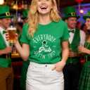St Patricks Day Shirt Women Prone to Shenanigans and Malarkey Tshirts Shamrock Graphic Tee Tops (XL)