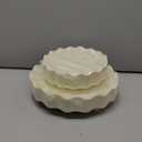 LIYH 24 Pcs Plastic Plates Reusable,Unbreakable Dinner Plates, Scalloped Plastic Plates, Dishwasher Safe,Ivory Plate Sets Perfect for Parties, Birthday, Picnics, BPA Free(12Guests) (10inch and 7.5inch)