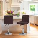 FUANGUI Bar Stool Covers with Backs, 2 Pack Stretch Bar Stool Chair Covers, Knitted Jacquard Bar Stool Covers,Washable Bar Chair Covers Swivel Barstool Slipcovers (Knitted Coffee 01)