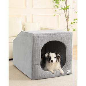 Hovicaed Indoor Dog House for Extra Large Medium Small Sized Dogs - Washable Removable Cushion and Cover Pet Orthopedic Dog Bed, Inside Dog House Large Space Strong Support, Cat Cute Tent Cave (XL)