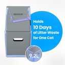 Neakasa PooGuard Litter Disposal Bin, 9.2L Trash Can for Cat Litter, Dog Waste & Diapers, with Viewing Window, Wider Opening, and 4-Month Refill Bag (Grey)
