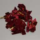 Utehilly 24 Pcs Burgundy Small Velvet Christmas Bows for Christmas Tree, Wreath, Gift Wrapping, Crafts, Wedding, Party, Twist Tie Bows for Treat Bag Bakery Candy Bags, Home Decor 1" W,3.5 x 3.5 inch