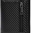 GAEKEAO Mens Wallet Slim Bifold RFID Blocking Thin Credit Card Holder Genuine Leather Minimalist Wallets for Men with Zipper Coin Pocket