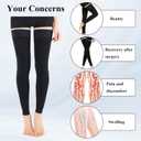 Medical Thigh High Compression Socks, for Women & Men, 20-30 MmHg Support Stockings Varicose Veins Compression, Leg Sleeves Footless Hose Legs Open Toe for Relief Shin Splints, Edema, Swelling (Beige, XL)