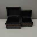 Tosnail 2 Pack Decorative Book Boxes Wooden Antique Book Decorations Vintage Storage Box