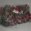 Artificial Red Berry Stems Pine Branches with Twine Bow,Christmas Pine Picks Fake Red Berry Wreath Picks, Christmas Trees Decoration Bouquets Garland Wreath Arrangements for Holiday Decor(20 Pack/red)