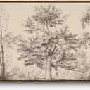 InSimSea Extra Large Framed Vintage Wall Art, Sketch Tree Prints,24x48inch