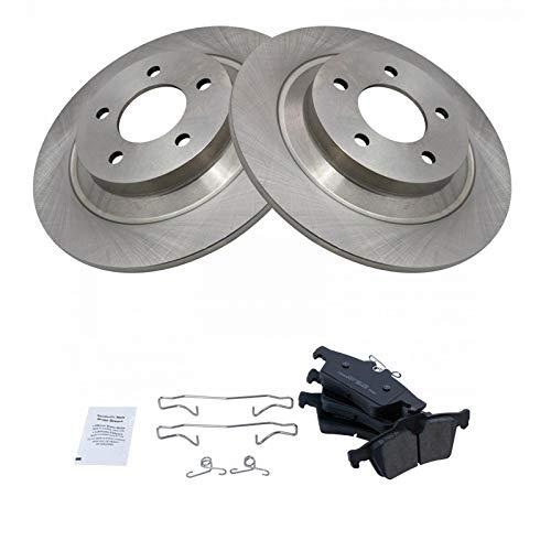 TRQ Rear Brake Pad and Rotor Set Ceramic Compatible with 2007-2015 Mazda 5