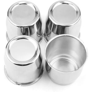 4Pcs 3.13 inch Wheel Center Caps Fit 3.13" Center Bore Truck Trailer RV SUV Wheels Rims, Carbon Steel Chrome Silver Push Through Hub Covers