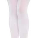 Leg Avenue womens Satin Bow Accent Thigh Highs (One Size, White/Black)