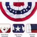 4th of July Flags Decorations Outdoor 3PCS 3x6 FT USA Buntings American Pleated Fan Flags for Patriotic Veteran's Day, Independence Day, Memorial Day